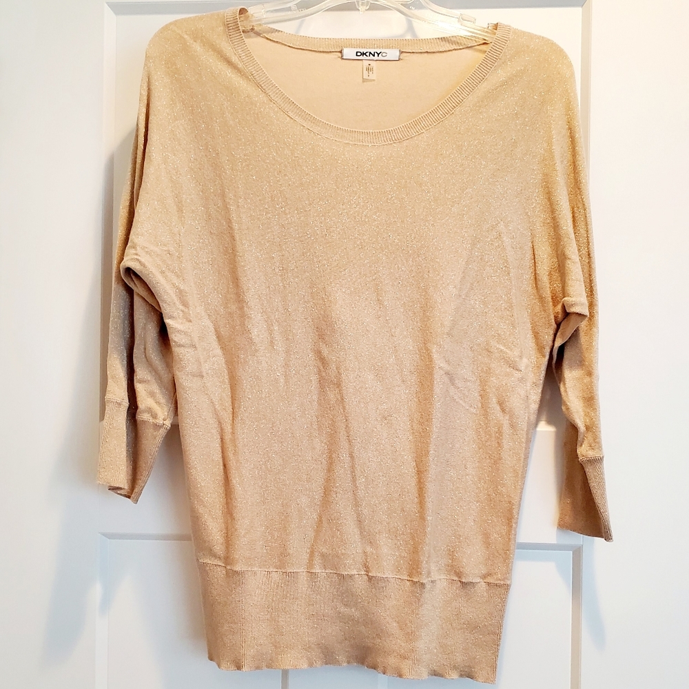 Gold DKNYC 3/4 Sleeve Top